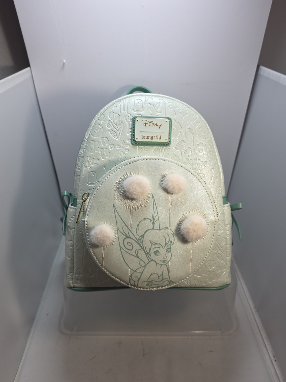 Loungefly Disney Peter Pan Tinkerbell Dandelion Pom Pom Mini Backpack NWT